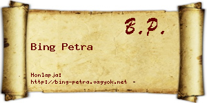 Bing Petra névjegykártya
